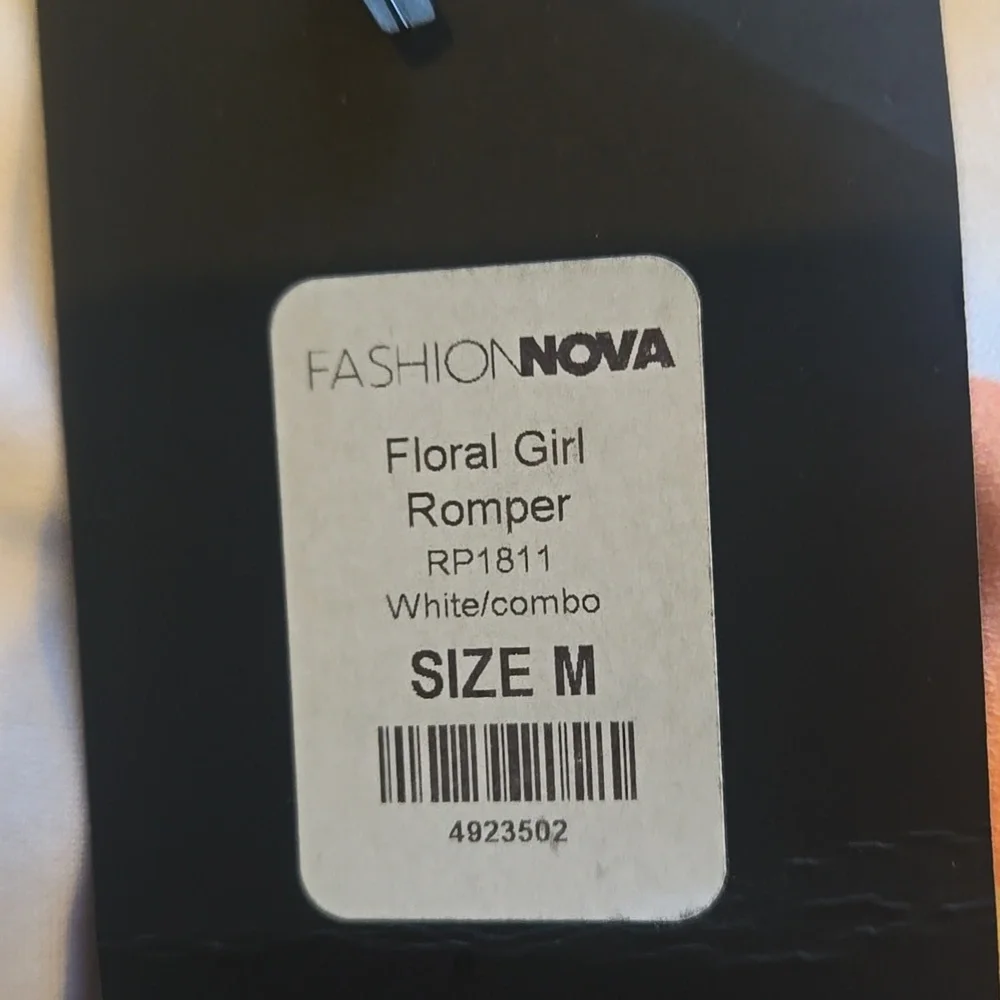 Fashion Nova White Floral Girl Romper - Picture 3 of 4